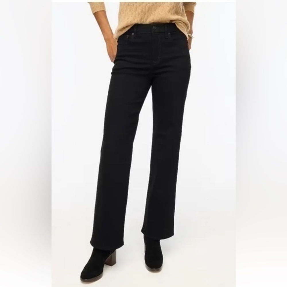 J Crew Black Wide Leg Full Length All Day Stretch Jeans 29 Petite NWT
